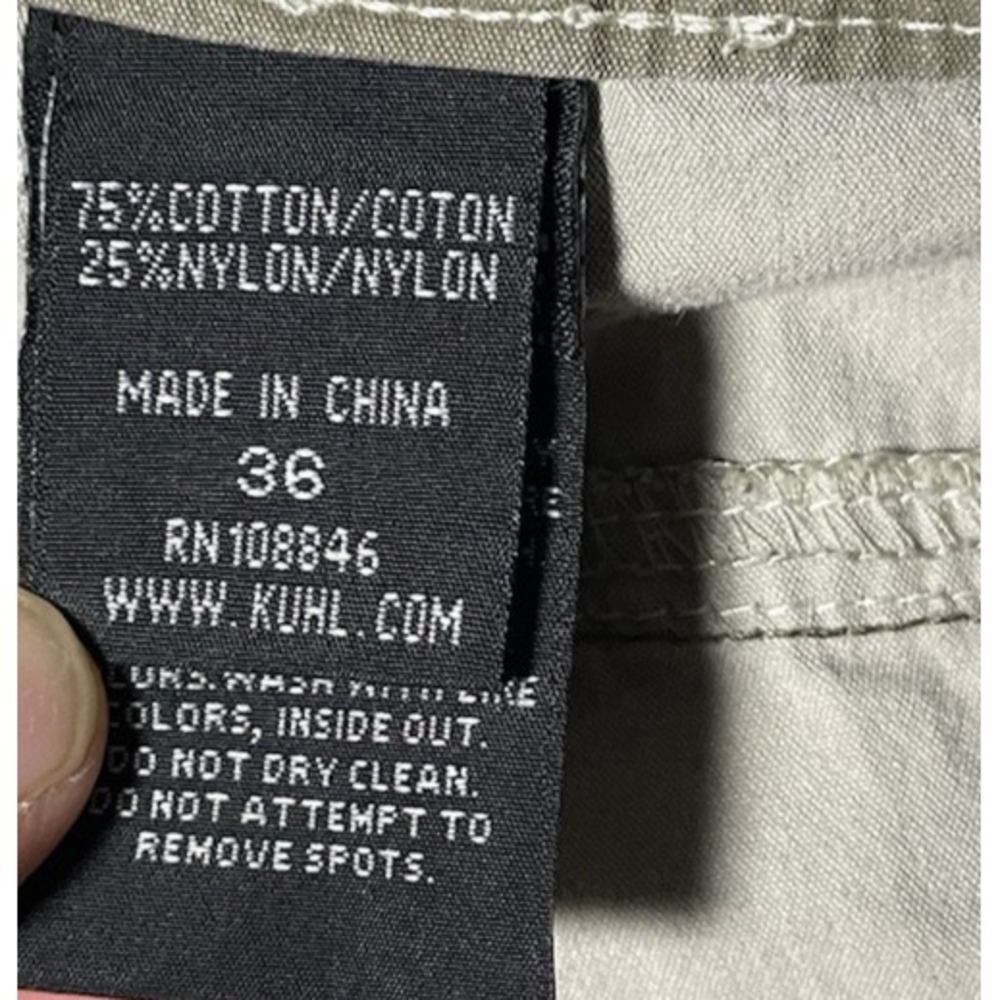 Kuhl Born in the Mountains Khaki Shorts Gray Men's Side Zip Pockets Size 36 EUC - Picture 8 of 12